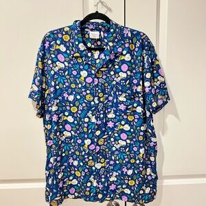 Peanuts Floral Blue Men's Shirt